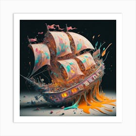 Ship with a splash of colour 9 Art Print