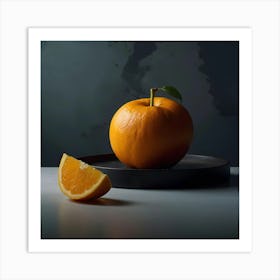 Orange On A Plate Art Print