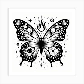 Butterfly With Stars Art Print