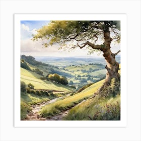 Tree In The Valley Art Print