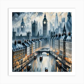 London Foggy Art Print