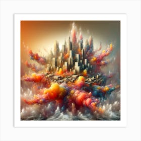 Flying city Art Print