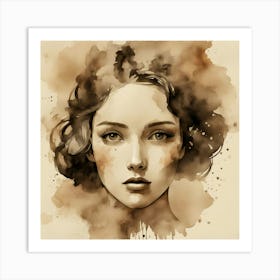 Watercolor Of A Woman 9 Art Print