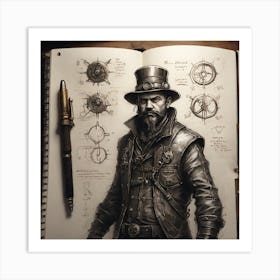 Steampunk Man Art Print