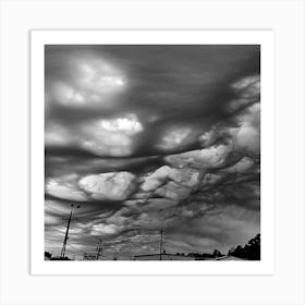 Black And White Clouds Art Print