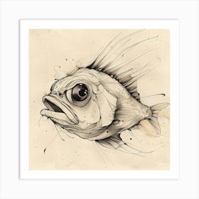 Fish Drawing Art Print