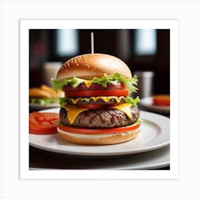 Burger On A Plate 9 Art Print