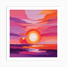 Sunset Over The Ocean 20 Art Print