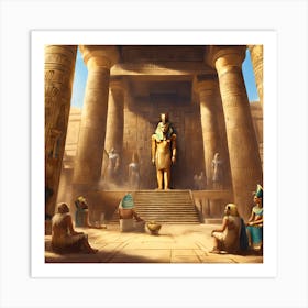 0 An Egyptian Pharaonic Temple In Which The Pharaoh Esrgan V1 X2plus Art Print