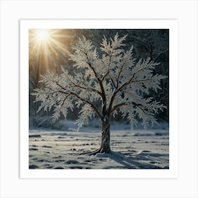 Frosty Tree Art Print