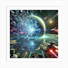 Lunar Rift Bombardment Array Spatial Distortions Converted Art Print