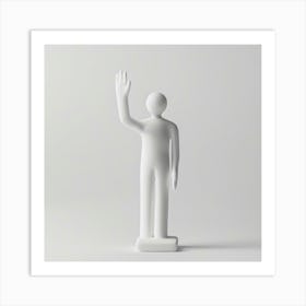 White Man Waving Art Print