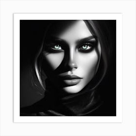 Black And White Portrait 5 Art Print