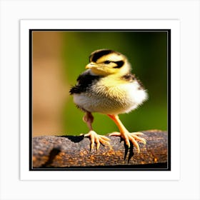 Chick On A Branch Art Print