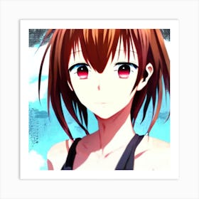 Anime Girl With Red Eyes Pretty Anime Characters Art Print