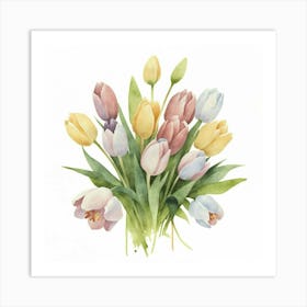 Watercolor Tulips 2 Art Print