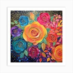 Paper Roses Art Print