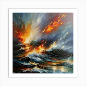 Fire In The Sea 1 Art Print