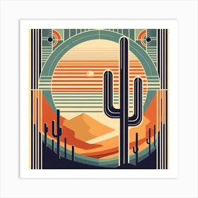 Art Deco Cactus 4 Art Print