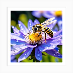 Bee On A Flower Art Print