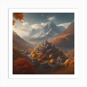 Autumn Village 18 Art Print