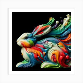 Rainbow Bunny Art Print