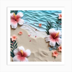 Hibiscus Paper Art 1 Art Print