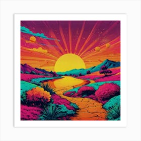 Psychedelic Landscape Art Print