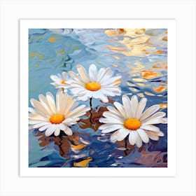 Daisies In Water 1 Art Print