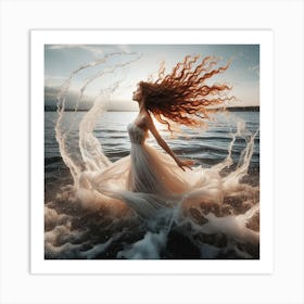 Woman In The Water 1 Art Print