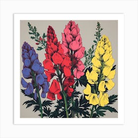 Aconitum 1 Pop Art Illustration Square Art Print