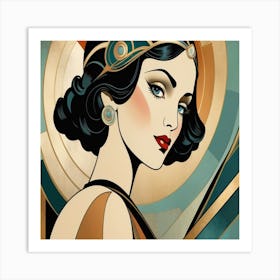 Art Deco Woman portrait Art Print