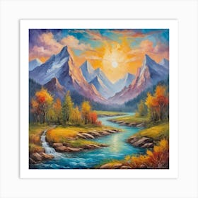 valley  between the  mountains Art Print