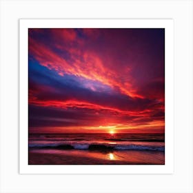 Sunset On The Beach 203 Art Print