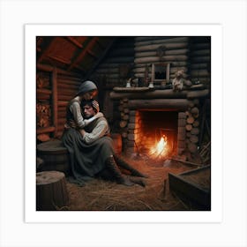 She finds Him in the Cottage, all Alone, Crying. His Eyes Light Up whenever he Sees Her. All was Not Lost, After All Art Print