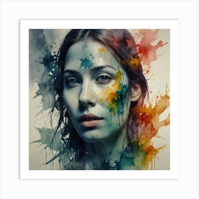 Watercolor Portrait Of A Woman 9 Art Print