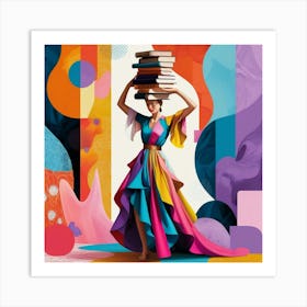 Intellectual Beauty with Vibrant Art Art Print