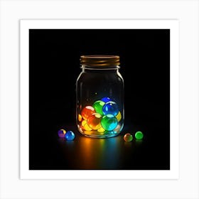 Colorful Balls In A Jar 2 Art Print