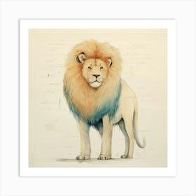 Cute Lion Art Print