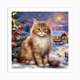 Christmas Cat 1 Art Print