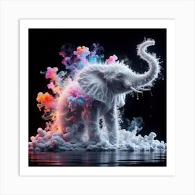 Elephant In Water 1 Art Print