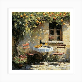 Table In The Garden Art Art Print