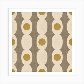 Retro Mod Geo Chain - Taupe - Mid Century Modern Art Print