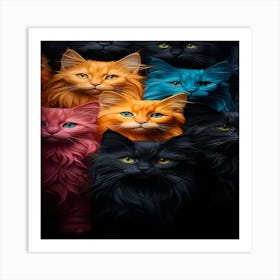 Group Of Cats Art Print