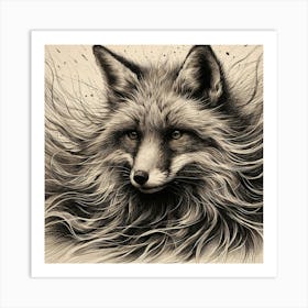 Fox illustration 4 Art Print