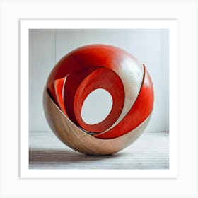 Red spiral sphere Art Print