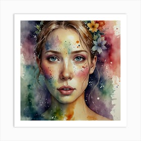 Watercolor Of A Girl 43 Art Print