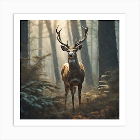 Deer In The Forest 217 Art Print