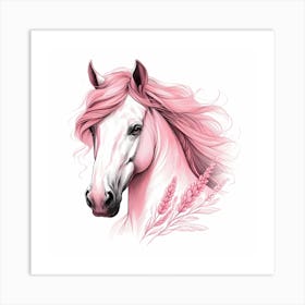 Pink Horse 5 Art Print