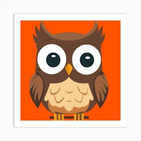 Owl On A Branch Art Print